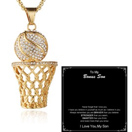 HZMAN - Cadena de plata chapada en oro de 18 quilates con incrustaciones de circonita cúbica para hombre, Acero inoxidable, Circonia cúbica