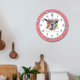 godblessign Love Sewing Clock Sewing Room Round Decorative Clocks Battery Operated 12 Inch Silent Non-Ticking Farmhouse Retirement Living Room Decor Gift for Man Woman Friend Anniversary