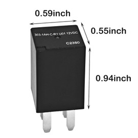 Relay 303-1AH-C-R1-U01 (Pack of 4) - SPNO 20A 12VDC Micro Automotive Relay for Polaris RZR Slingshot Cooling Fan