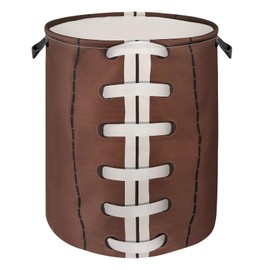 Football Laundry Basket for Boys Room Decor, Ball Gift Kids Nursery Hamper for Bathroom Bedroom, Teens Baby Clothes Storage Bag Foldable Toy Bin,19.67"x15.74"