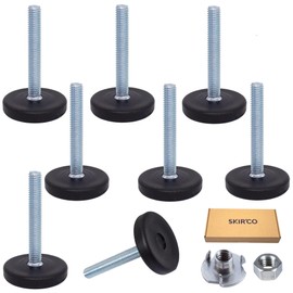 SKIR'CO Furniture Leveling Feet M6 x 40mm Adjustable Round Legs 30mm Diameter M6 Thread Leveling Foot (Nuts Included) Pack of 8