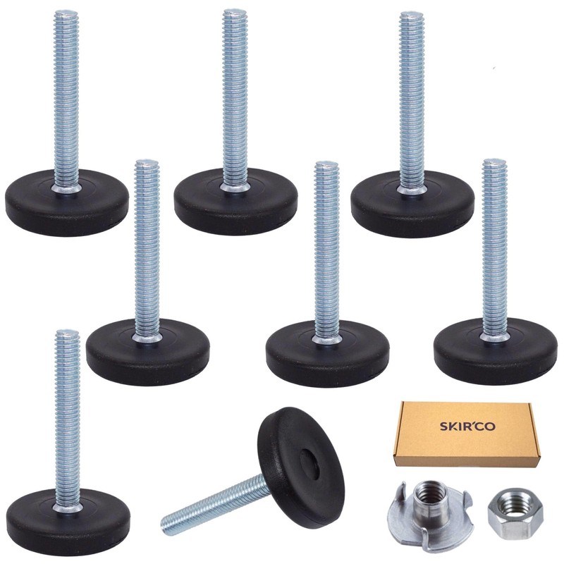 SKIR'CO Furniture Leveling Feet M6 x 40mm Adjustable Round Legs