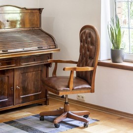 Van Dyke's Restorers Classic Wooden Wheel Ball Bearing Steel Stem Caster, 2 Inches Wheel Diameter (Set of 2)