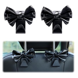 TELAIN 2-Pack boot organiser, Car Hook cute Bow Headrest Hanger for Bags and Handbags, Space-Saving Car Accessory (Black)