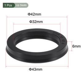 YOKIVE 1 Pcs USH Radial Shaft Seals, Industry NBR Oil Seals for Hydraulic Cylinders (Black, 32-mm ID x 42-mm OD 6-mm Width)