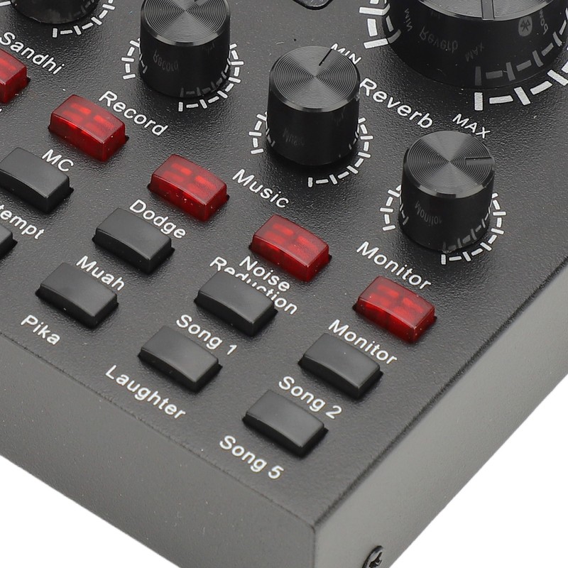 Live Sound Card with Built in Microphone Clear Recording Portable