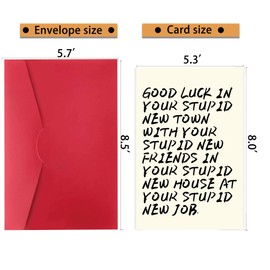 Detuca Rude Coworker Leaving Card, Happy New Job Card For Boss Colleague, Funny Moving Away Card For Friends, Hilarious Going Away Card, farewell card