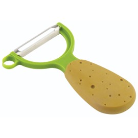 Kuhn Rikon 20401 Straight Veggie Peeler, Potato Design, Brown/Green, 1.3x7.2x13 cm