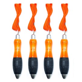 Wide Body Ballpoint Pens, Big Fat Pens for Arthritis, Parkinson's, Carpal Tunnel and Essential Hand Tremors, Black ink, Pack of 4 (Orange Body)