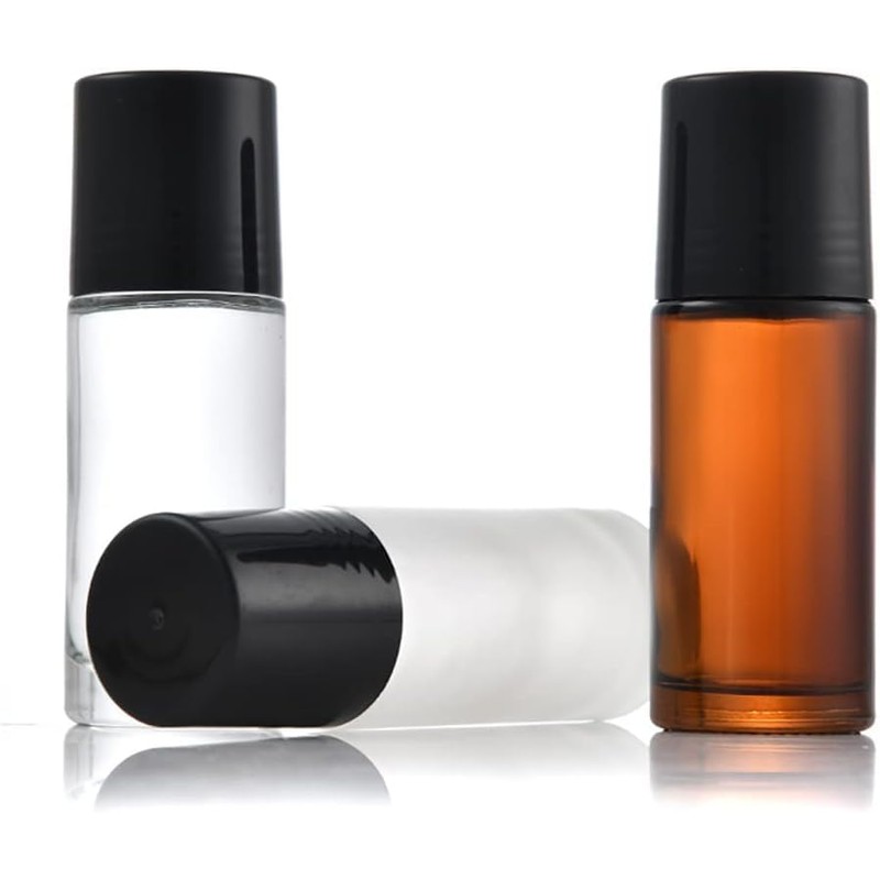 Calsgkspray 2 Pcs Brown 50ml Glass Essential Oil Roller Bottles