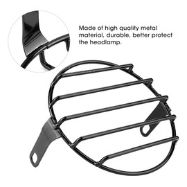 Fdit Cubierta de Rejilla de luz Delantera, Parrilla de Faro de Motocicleta Protectora de Hierro a Prueba de Herrumbre para Moto