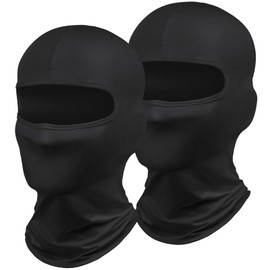 DiULi Balaclava Ski Face Mask, 2Pcs Black Ski Mask UV Protector Scarf for Men/Women Lightweight Neck Warmer Cycling Multi-Purpose Balaclavas for Helmet Motorcycle Cycling Running Racing
