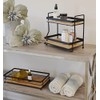 AQ Parker Rectangular Matte Black Tray with Bamboo Base Vanity