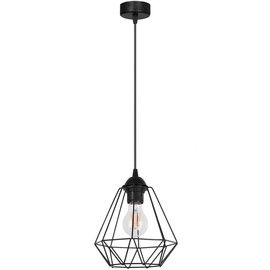 Light-Home Corral Retro Lamp - Pendant Lamp - Industrial Ceiling Lamp for Living Room Bedroom and Dining Room - Vintage Metal Pendant Light - 1 - Flame - Black