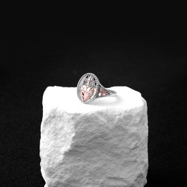 Sacred Heart of Jesus Ring - 925 Sterling Silver Jesus Ring God Christian Jewelry Cross Amulet Religious Gifts Christmas Easter for Women Size 6