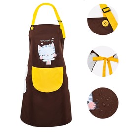 Zofans Women Apron with Hand Wipe Pockets Cute Sloth Cat Kitchen Vintage Apron Adjustable Neck