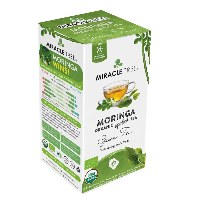 Miracle Tree - Organic Moringa Superfood Tea, 25 Individually Sealed