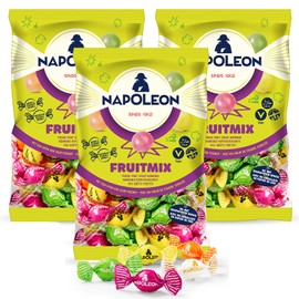 Napoleon Candy Assorted Fruit Mix Sours - (3-Pack) - Dutch Holland Imported Hard Candies, 5.2 oz Per Bag (3-Pack)