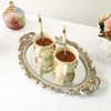 Hamphinee Oval Floral Wall Mirror Tray, Dresser Organizer Tray,，Decorative Perfume