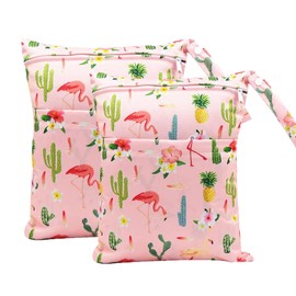 TRASUN Wet Bag Nappy Bags Wet and Dry Changing Bag Waterproof Washable Wetbag Organiser, Pink (pink 2), Toiletry bag