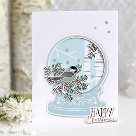 arriettycraft Merry Christmas Tree Leaves Decoration Tis The Season Snow Global Stamp for Christmas Card Decoration Scrapbooking Rubber Stamp for Crafts
