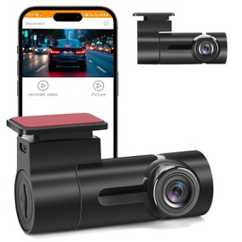 WiFi Dash Cam - Mini Dash Cam with Application Suitable for Car 1080P 140 ° Wide-Angle Night Vision, Loop Recording, 24-Hour Parking Mode, Supports Up to 128GB