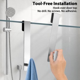 Kokone 10 Inch Over The Door Shower Hooks Extended for Frameless Glass Door