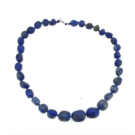 Treasure Bay Womens Natural Lapis Lazuli Gemstone Necklace for Women Handmade Gemstone Beaded Necklace (Lapis Lazuli)