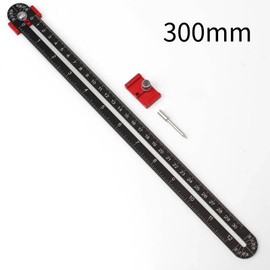 JCFANTS 300mm Woodworking Compass Tool, Large Compass Woodworking Scribing Circle, Carpenter Compass Ruler Marking Gauge Circle Marking Tool for Engineer Carpenter (Black)