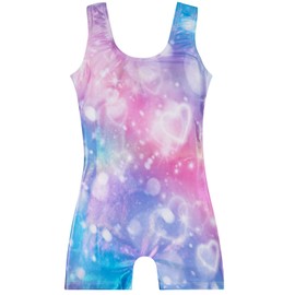 Gogokids Gymnastics Leotards for Girls, Girls' Sleeveless Gymnastics Unitard with Gradient Sequin Design and Elastic Material, Kids Gymnastics Outfit with Straight Legs for Ages 3-4