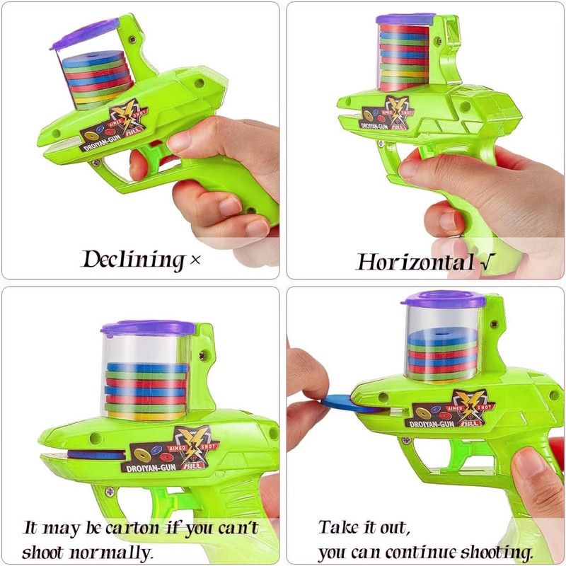 2 Pieces Foam Disc Launcher Zip Shot Shooter Disc Shooter