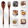 LIQWEI 6 Pcs Wooden Forks And Spoons, Wooden Utensil Set