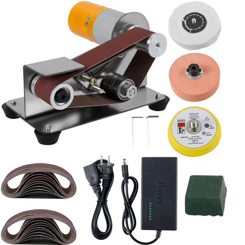 Mini Belt Sander, 15° Electric Knife Sharpener Bench Grinder Sanding