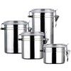 Foraineam 4-Piece Stainless Steel Airtight Canister Set with Clear Arylic