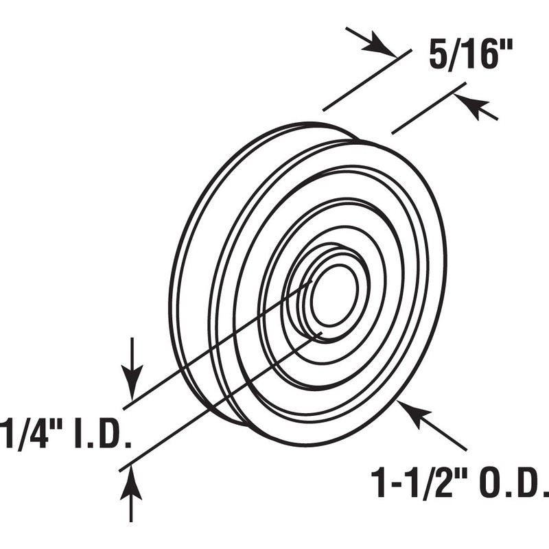 Slide-Co 13562 Nylon Ball Bearing Roller Replacement, 1-1/2 In. Diameter