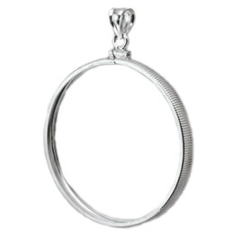 Flintski Jewelry Franklin Half Dollar Sterling Silver Coin Edge Coin Bezel Frame Mount 30.60mm x 2.10mm