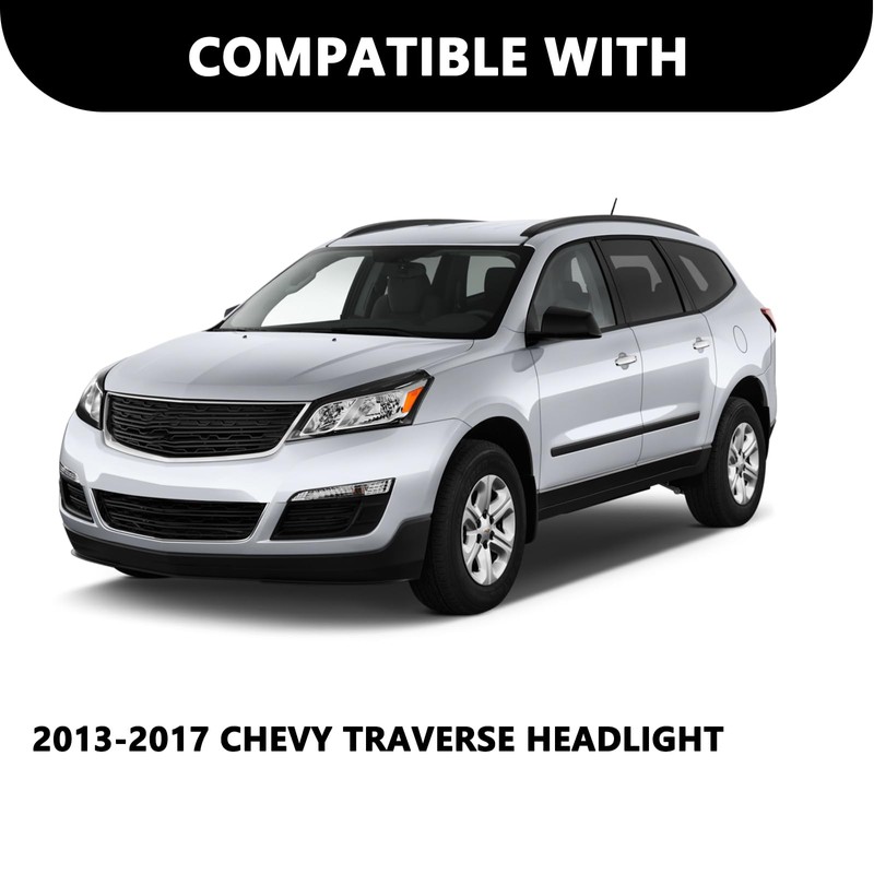 Aosky Headlight Assembly Compatible with 2013-2017 Chevy Traverse Factory Halogen