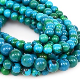 Jmzothie 10mm Phoenix Stone Beads Natural Round Stone Beads Loose Smooth Gemstone for Jewelry Making Craft DIY (10mm,phoenix stone）