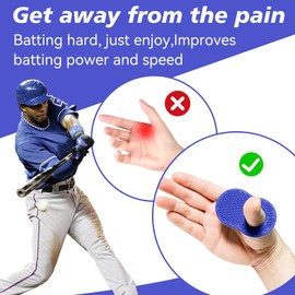 2 Pack Batter's Baseball Thumb Guard for Pro Batters, Hitter Training Aid, Thumb Guard Baseball & Softball Baseball Batting Grip Baseball Accessories Baseball Training Equipment Reduce Bat Sting-Blue