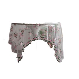 Wisafory Vintage Embroidered Lace Tablecloth Floral Pattern Lace Tablecloth Table Decoration Embroidered Lace Tablecloth for Wedding Vintage Home Decor Party Boho Wedding Table Decor Pink 130 x 130 cm
