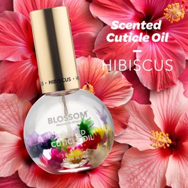 Blossom Cuticle Oil for Nails, Hydrating, Moisturizing, Scented Nail Oil Cuticle Care, Infused with Real Flowers, Made in USA, 0.5 fl. oz, Hibiscus