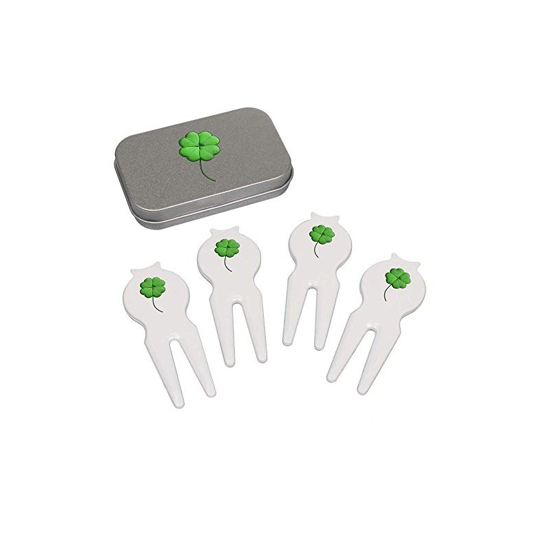 Azeeda 'Four Leaf Clover' Golf Divot Tool/Repair Fork Gift Set