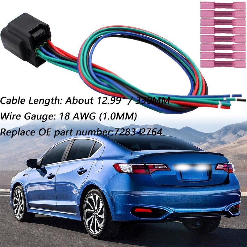 Micarun 8 Wires Front Headlamp Headlight Connector Wiring Harness Pigtail