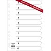 Dividers/Index Sheets, Polypropylene, DIN A4 with Numbers 1–10, Full Coverage,