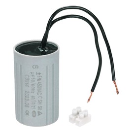 PATIKIL CBB60 6uF Running Capacitors, AC 450V 2 Wires 50/60Hz Cylinder 60x35mm for Water Pumps, Washing Machines Motor Start,1Set