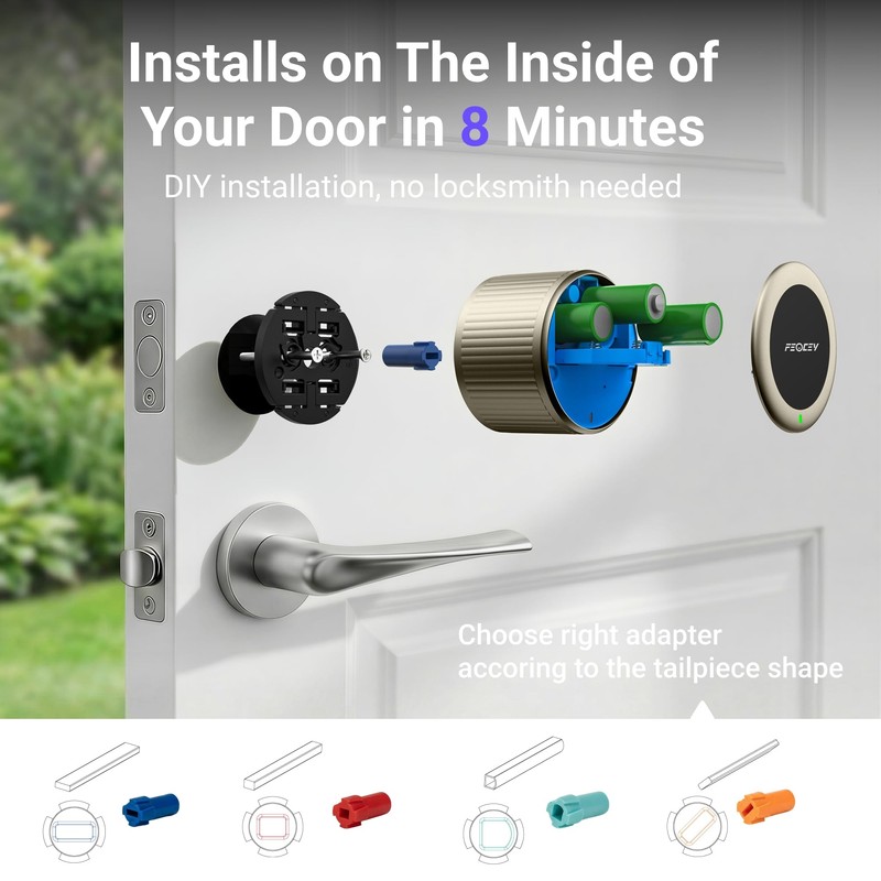 Retrofit Smart Lock for Existing Deadbolt, Built-in Wi-Fi