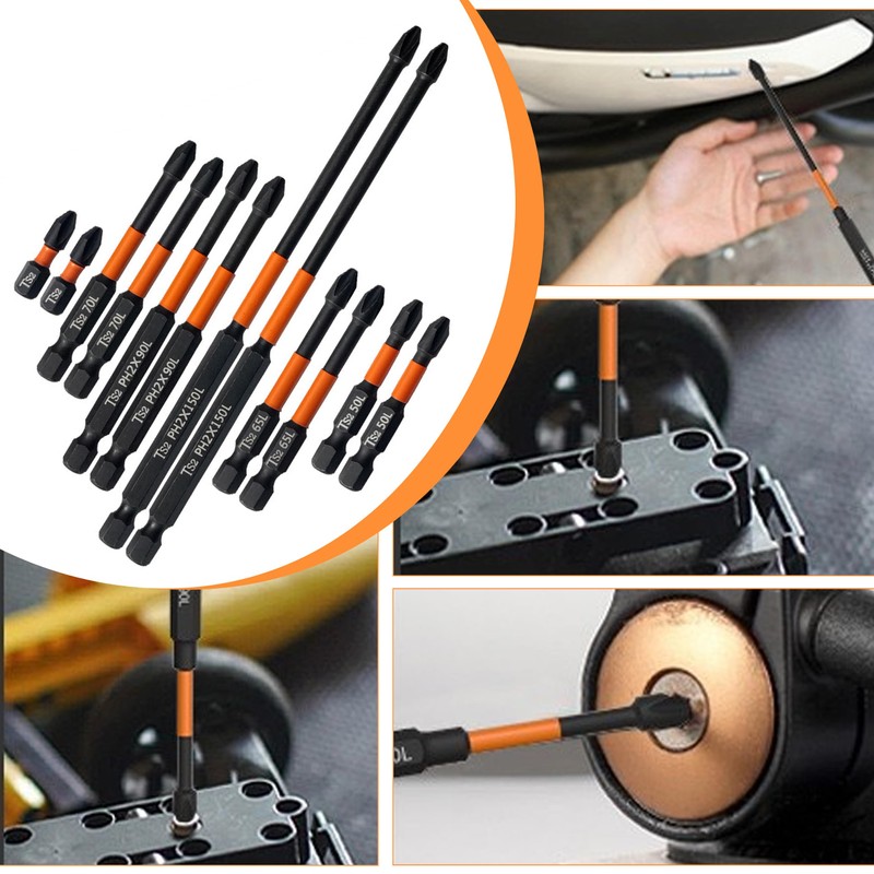 12Pcs Magnetic Impact Driver Bits, Screwdriver Driver Bits Set, Impact