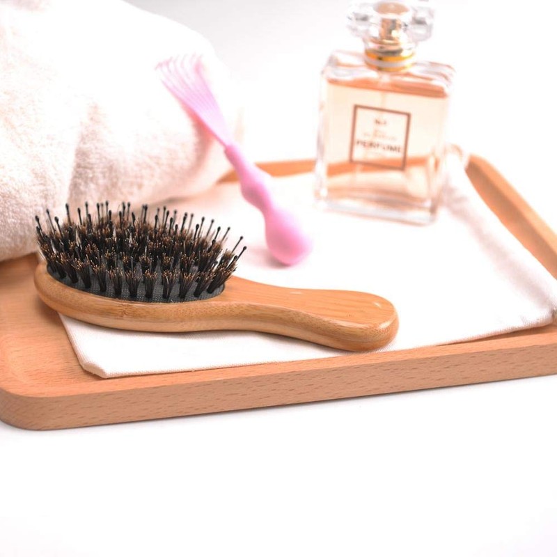 Flair Bamboo Boar Bristle Hair Brush Soft Nylon Blend Detangling