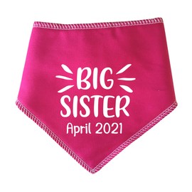 Spoilt Rotten Pets 'Big Sister With Date' Pink Bandana For Dogs & Cats (S4 Large Dogs Newfies, GSD & Chow Chow)