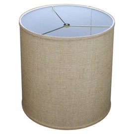 FenchelShades.com 14" Top Diameter x 15" Bottom Diameter x 15" Height Fabric Drum Lampshade Spider Hardware (Burlap Natural)